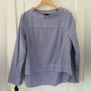 J.Crew Funnelneck Long Sleeve Button Shoulder Shirt Size 14